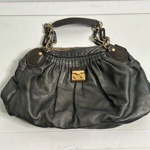 Marc by Marc Jacobs metallic gray shoulder bag size large
